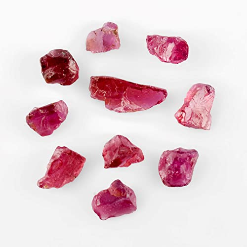 Qnavic 25 Carats Natural Raw Rhodolite Garnet Rough Gemstone, Healing Chakra Stones, Wholesale Lot, Birthstone Energy Diy Craft Stone, Raw Loose Crystals For Wire Wrapping, Jewelry Making Supply #TOP1