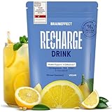 BRAINEFFECT RECHARGE - Premium Hydratationsmischung [360g] - Elektrolyte Ohne Zucker (Mit Stevia) + EAA & BCAA Pulver - Isotonisches Getränkepulver mit Aminosäuren - Zitronen Geschmack
