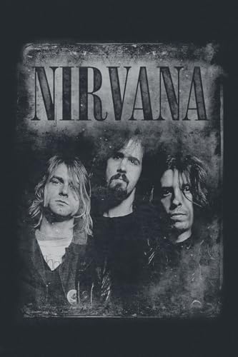 Nirvana Faded Faces Mujer Camiseta Negro M 100% algodón Vorne Bedruckt Regular