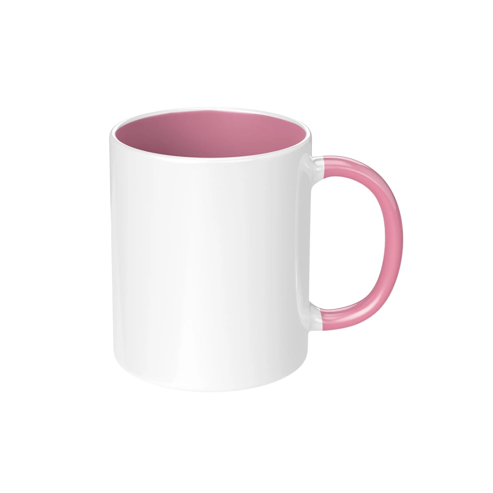 11oz Sublimation Mugs - Coloured Inner & Handle | Each Mug Individually Boxed | Ceramic Heat Press Blanks | Multiple Colours & Pack Sizes (12, Pink)