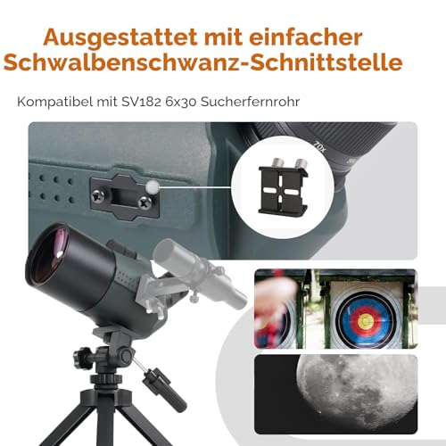 Svbony SV41Pro Mak Spektiv, 28-84X80 FMC Dual Speed Fokus für Sportschützen, Kompatibel mit SC001, Wasserdichtes Spektive mit Stativ für Vogelbeobachtung Mond Astronomische Beobachtung, Stargazing