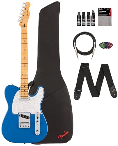 Fender Player II Modified Telecaster - エレクトリックブルーバンドル、ギグバッグ、ストラップ、ケーブル、ピック3パック、ギタークリーニングキット付き