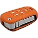 Produktbild PhoneNatic Silikon Schlüssel Hülle kompatibel mit der Buick New Lacrosse 5-Tasten Fernbedienung in orange Klappschlüssel 5-Key