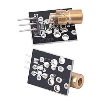 REES52 6 X KY-008 5V 3pin 650nm Transmitter Dot Diode Copper Head Red Laser Module , Laser Diode Module , Laser Transmitter Module compatible with arduino