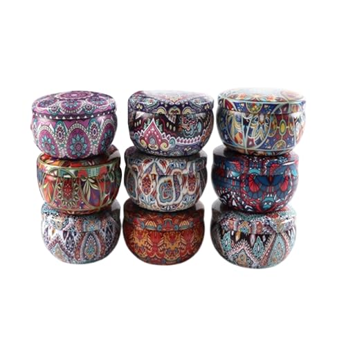Bougies parfumées coffret cadeau de 9 bougies en pot en étain longue durée Morain