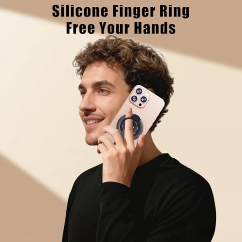 Image of 3-in-1 Magnetic Phone Grip Stand with 360 Roration Angle Adjustment, Silicone Finger Ring & Fidget Toy Design, Gym Dual-Sided Magnetic Phone Kickstand for All Phones