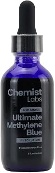 1% Methylene Blue Drops, Pharmaceutical Grade 99% Purity, USP Grade, Blue Methylene, Formaldehyde-Free, Third-Party Tested, Made in USA, 2oz