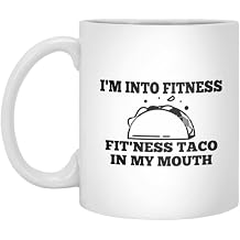 Fitness Taco Beyaz Seramik Kupa, 330 ml