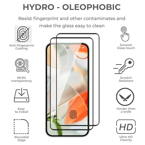 Image of Premium Gorilla Tempered Glass Screen Protector Compatible with Google Pixel 9 / Pixel 9 Pro | Pack of 2 | Military-Grade 9H Hardness | Edge-to-Edge Full Coverage | Anti-Scratch