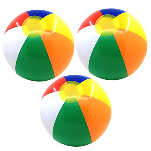 Kisangel 3pcs Inflatable Beach Balls for Fun Great for Summer Outdoor Activities Easy to Inflate for Pool and Beach Games