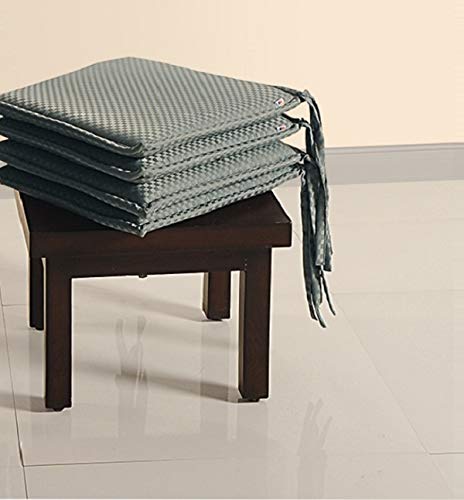 Image of Swayam Pure Cotton Reversible Chair Set Pads with Loops 16X16 | Machine Washable Chair Pad Set of 3 | Indoor Square Cushion Seat Or Chair Pads