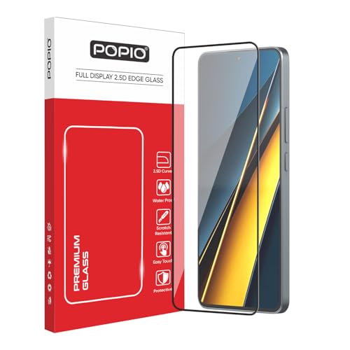 Image of POPIO Military-Grade Gorilla Tempered Glass for Xiaomi Poco X6 Pro /Poco F6 | 9H Hardness, Edge-to-Edge, Bubble-Free