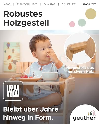 Kinderhochstuhl Holz Filou Up Holz in Natur I Mitwachsender Babystuhl bis 85 kg I Baby Hochstuhl ab 6 Monaten mit Tablett I Abnehmbarer 3-Punkt Sicherheitsgurt I Kinderstuhl kippsicher & stabil