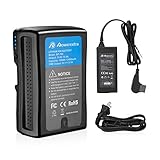 Powerextra 190Wh(13400mAh) V Mount V-Lock Battery with D-tap Output Cable and D-Tap Charger...