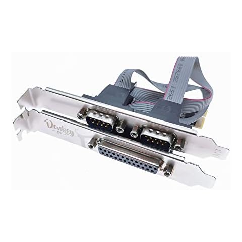 Donkey pc - Tarjeta PCI Express con 2 Puertos Serie DB9 RS232 + 1 Tarjeta adaptadora de Puerto LPT Paralelo DB25 Cover