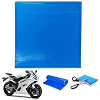 Motorrad Sitz Gel Pad Stoßdämpfungsmatte Komfortable Weiche Gelkissen DIY Motorrad Sitz Zubehör Komfortables kühlendes Stoffkissen Blau(25 x 25 x 1 cm)