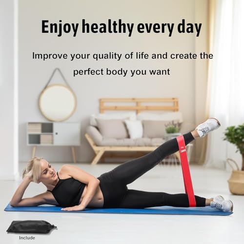 Image of Premium Resistance Bands Set of 5 - Exercise & Fitness Loop Bands for Hip, Glutes, Legs, Squats, Yoga, Pilates, Physical Therapy & Gym Workouts - Booty Belt for Strength Training & Stretching