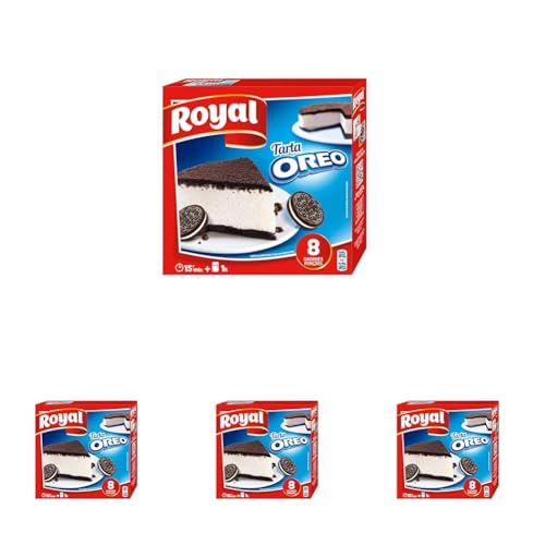 Royal Tarta de Oreo, Sin Horno 8 Raciones, Pack 215 g (Paquete de 4)