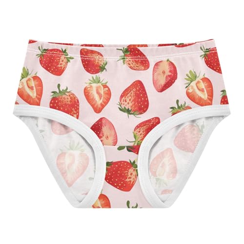 Wusikd Strawberries Girls' Underwear Cotton Pink Girls Briefs Soft Toddler Underwear 2T