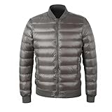 SUMEWDA BUKODAZ Chaqueta de plumón for hombre, chaqueta de plumón ultraligera, abrigo de invierno cálido for hombre, abrigo de plumas ligero con cuello de béisbol(1-Pack,XL)