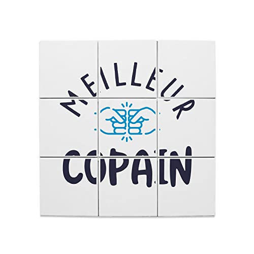 Carreaux céramique amitié copain idée cadeau originale lot 9 pièces 20x20 cm pour BFF