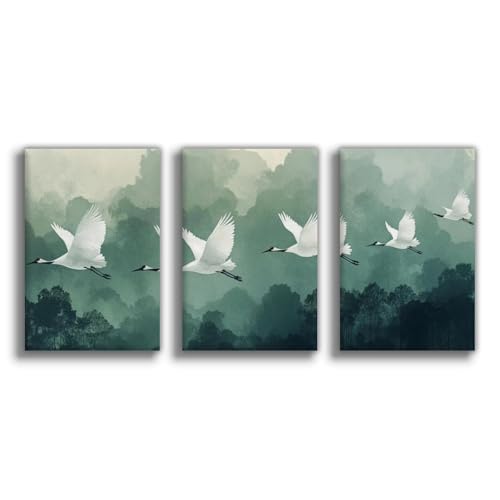 Grues volantes poster sur toile zen 50x75 cm creez un salon cocooning