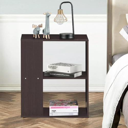 Image of FireBees Bed Side Table for Bed Room & Living Room | Bedside Table | Wooden Side Table for Home Decor | Corner Table for Room | Coffee Table | Compact Wooden Organizer Stand (1, Side Table)