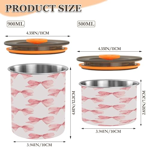 Lata hermética para café acero inoxidable 500 ml rosa miniatura 2