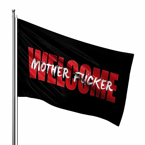 Drapeaux de chambre pour les gars : grand drapeau amusant Bienvenue 152x244