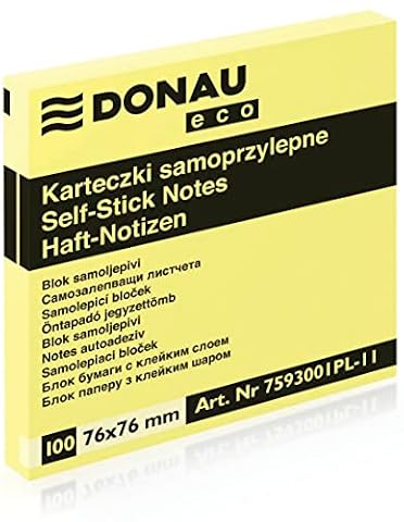 DONAU 7593001PL-11 samoprzylepne karteczki na notatki, 76 x 76 mm