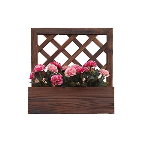 AOUFFS Hanging Flower Stand Pot Solid Wood Geometric Line Indoor Living Room Balcony Wall Mounted Decoration Plant Shelf Cover