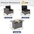 VONZOY 5 Piece Patio Furniture Set with Fire Pit Table, Outdoor Sectional Conversation Sets Grey Wicker Rattan Sectional Sofa for Patio Garden Backyard, 4'' Thickened Cushion Black