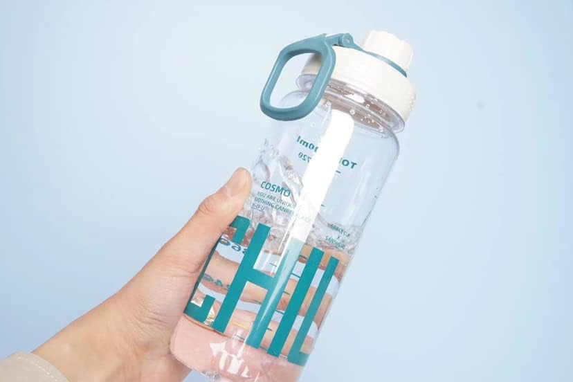 Image of AQUAFIT Sports Water Bottle With Portable Handel With BPA Free Material For Gym,Yoga And Sports Activity Color- (Transaprent White, 1 Liter)