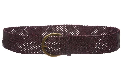beltiscool 2" (50mm) Wide Horseshoe Genuine Leather Braided Woven Round Belt2