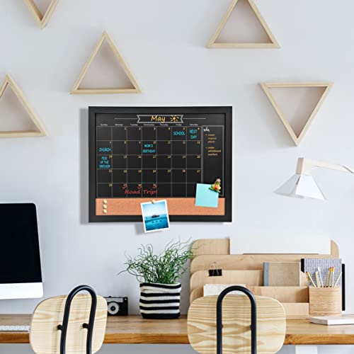 Umtiti 13" X 17" Chalkboard Calendar And Bulletin Combo Board. Black Wooden Frame，Magnetic Chalkboard.perfect For Office, Home School Message Board,Hbzhb-Bk3442-Us #TOP4