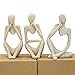 Winshall Home Decor Accents, Resin Thinker Statue Decor 3 PCS, Abstract Bookshelf Decor, Decorative Sculpture for Office,Book Shelf, Figurines Home Decor, Decor Accents (Beige)