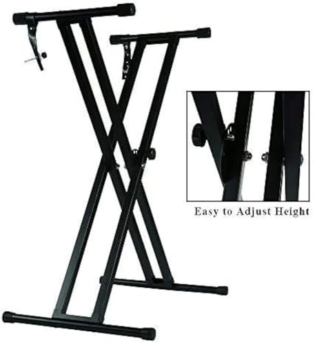 Kadence Heavy-Duty, Double-X, Adjustable Piano Keyboard Stand with Locking Straps (NK13-3kg Dual Braced) (Image - 2)