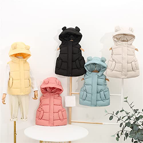 Little Girls Boys Winter Warm Softshell Quilted Padded Puffer Down Vest Light Waistcoat Jacket Bear4