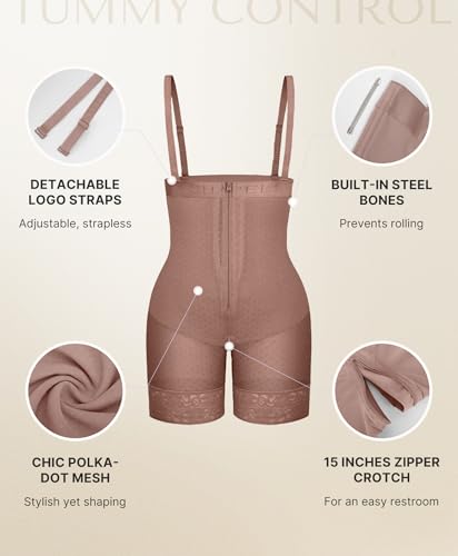 Image of SHAPELLX Shapewear for Women Tummy Control High Compression Shapewear Faja Body Shaper Fajas Colombianas