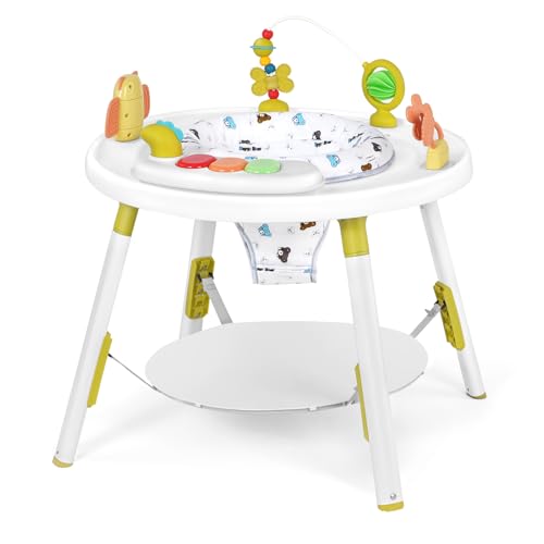 UBRAVOO Centro de Actividades para Bebés, Mesa para Bebés 3 en 1 con Juguetes Extraíbles y Asiento Giratorio 360°, Ideal para el Desarrollo y Entretenimiento del Niño Pequeño (Verde)