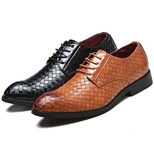 MNVOA Scarpe Uomo Pelle, Derby Stringate Basse