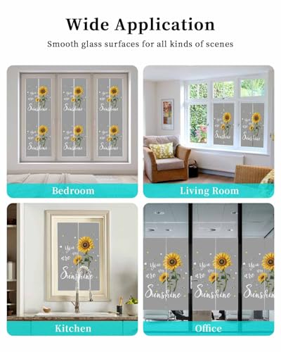 Vinilo decorativo para ventana con diseño de girasoles y privacidad, 19.6''x39.3'' miniatura 7