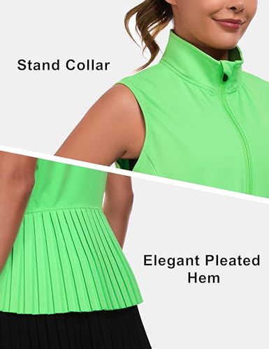 Little Donkey Andy Women's Golf Vest Outerwear with Pleated Hem Sleeveless Athletic Jacket for Running Yoga Tennis4