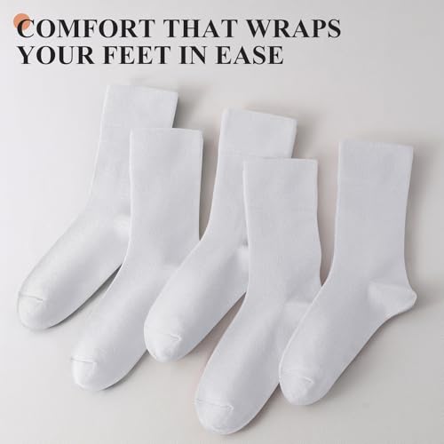 Image of ANDERE ARTE Womens Viscose Bamboo Crew Socks Casual Calf Dress Socks Soft Above Ankle Sock 3-5 Pairs