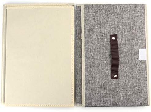 Tebery 3 Pack Foldable Storage Boxes, Storage Bins with Lids, Fabric Storage Baskets with Handle, Storage Containers Organizers for Toys, Books, Closet, Bedroom, Home 38 x 25 x 25 cm (Grey)
