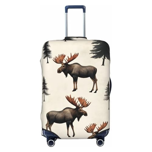 Moose Forest Luggage Cover Elastic Washable Protector Anti-Scratch Travel Suitcase Covers With Concealed Zipper For 18-32 Inch Luggage Small