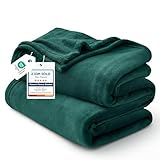 Bedsure GentleSoft Fleece Blankets Queen Size Emerald Green - Bed Blanket Soft Lightweight Plush Fuzzy Cozy Luxury Microfiber, 90x90 inches