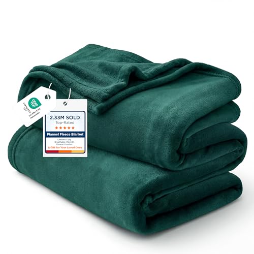 Bedsure Fleece Blanket – King Emerald Green, 108x90