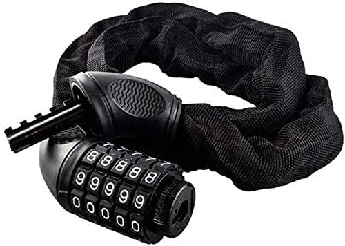 ZECHAO Bike Lock,Mountain Bike Anti-Theft Device Chain Combination Lock Suitable for Bicycles,Motorcycles and Electric Vehicles Bike Anti-Theft Lock (Color : Black)