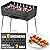 Charcoal Grill for 8 Skewers - Portable Barbecue 16.9"×11.8"×16.9" Kabob Camp Grills - Foldable Metal Mangal - Kebab Shish - BBQ for EDC Picnic Outdoor Cooking Camping Hiking